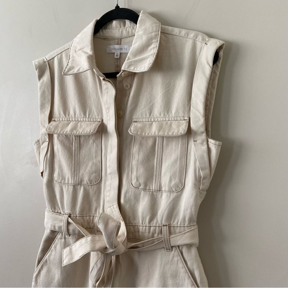 DYNAMITE-SLEEVELESS Denim 100% Cotton Romper - Picture 8 of 14